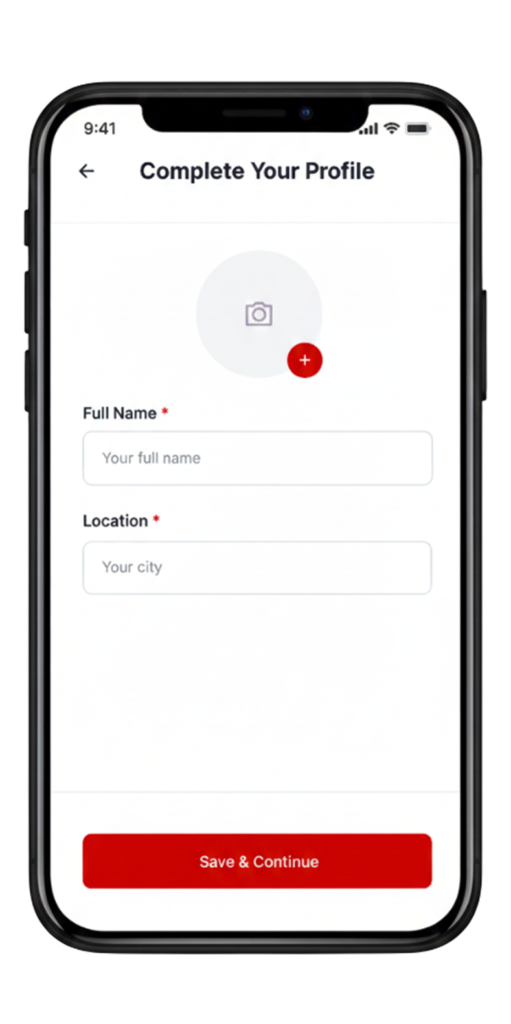 Phone → create account
